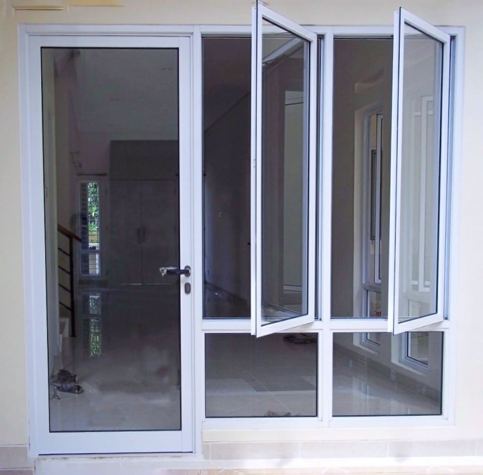 Kusen Pintu Jendela Aluminium Kaca Tempered Rumah Jendela